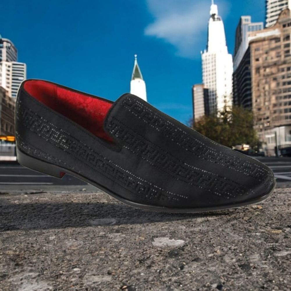 AFTER MIDNIGHT MEN'S FASHION DRESS SHOE CRYSTAL STUDDED SATIN. VITO.